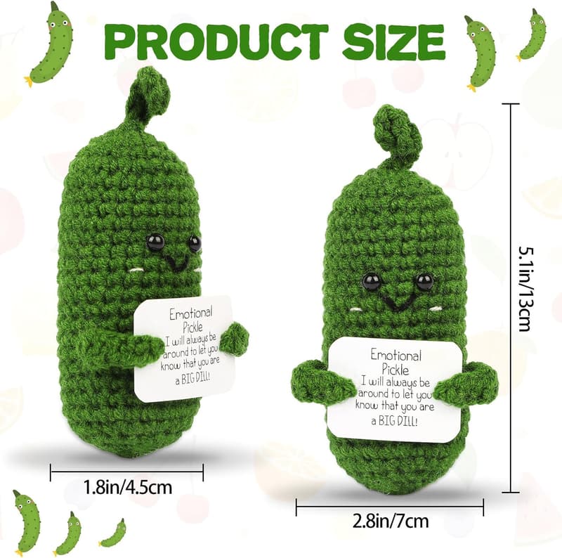Birthday Crochet Pickle Doll Gift with Card