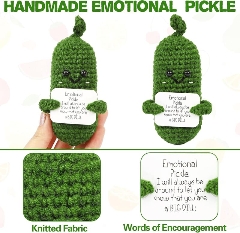 Birthday Crochet Pickle Doll Gift with Card