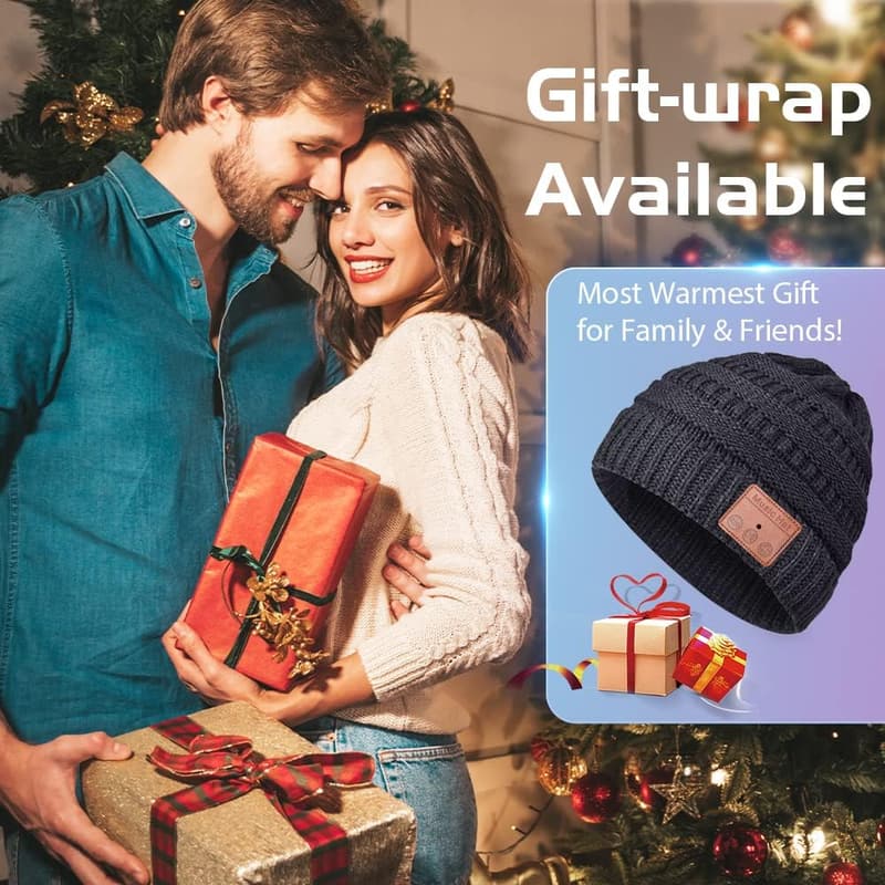 Christmas Ponytail Bluetooth Beanie for Women