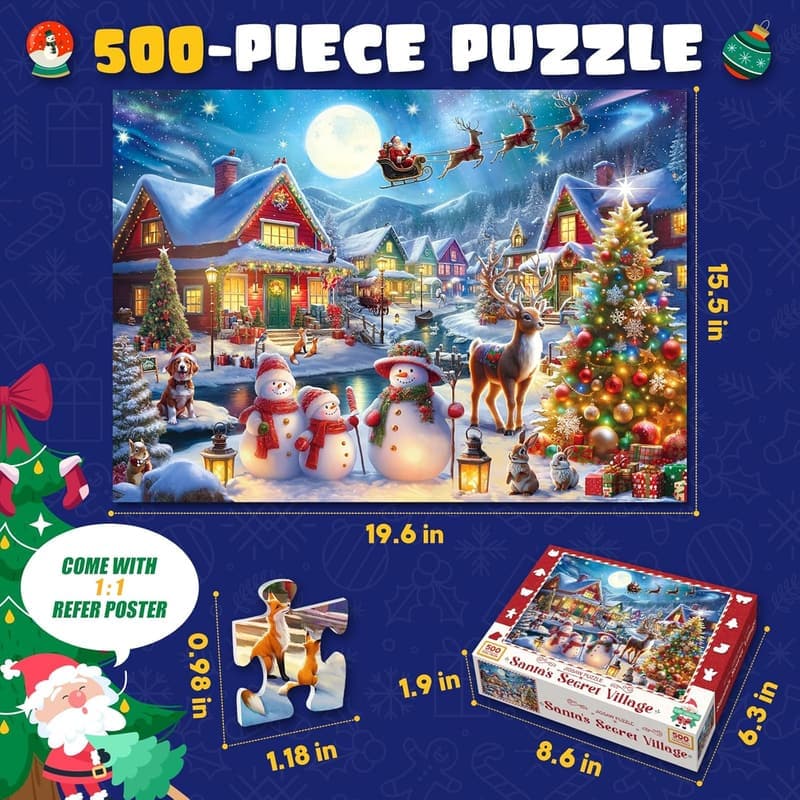 Christmas Village Jigsaw Puzzle - 500 Piece