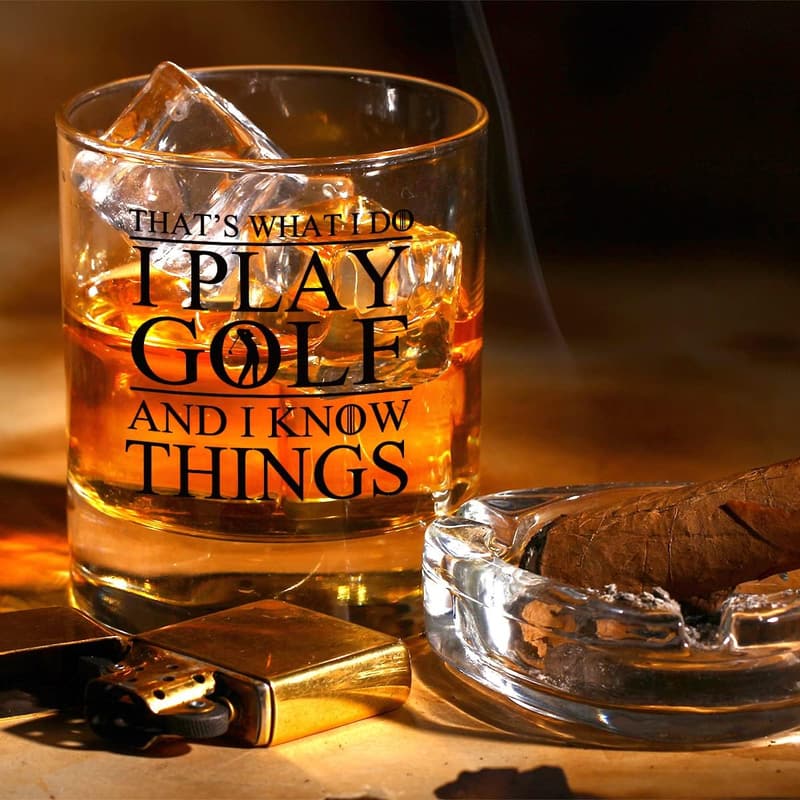 Father's Day Golf Whiskey Glass Gift for Men