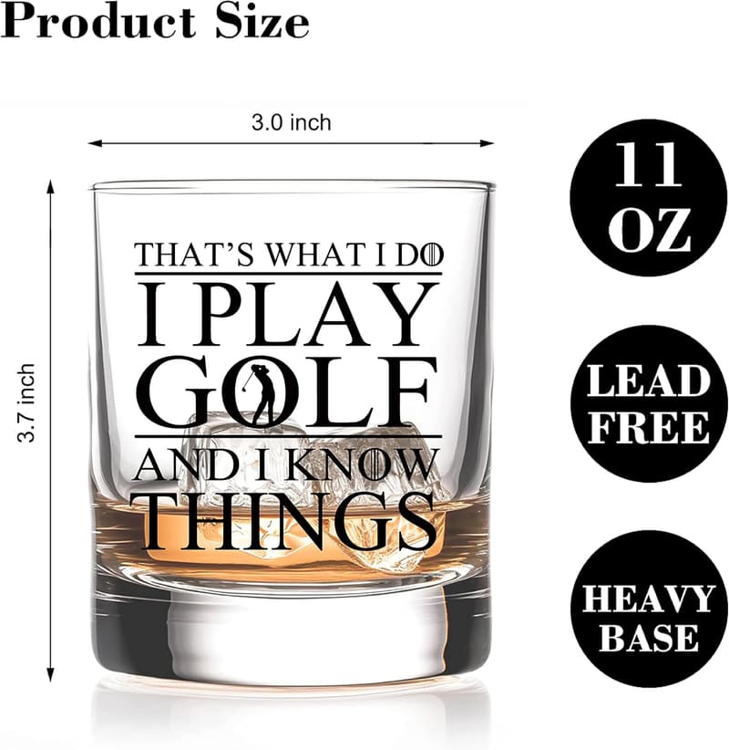 Father's Day Golf Whiskey Glass Gift for Men