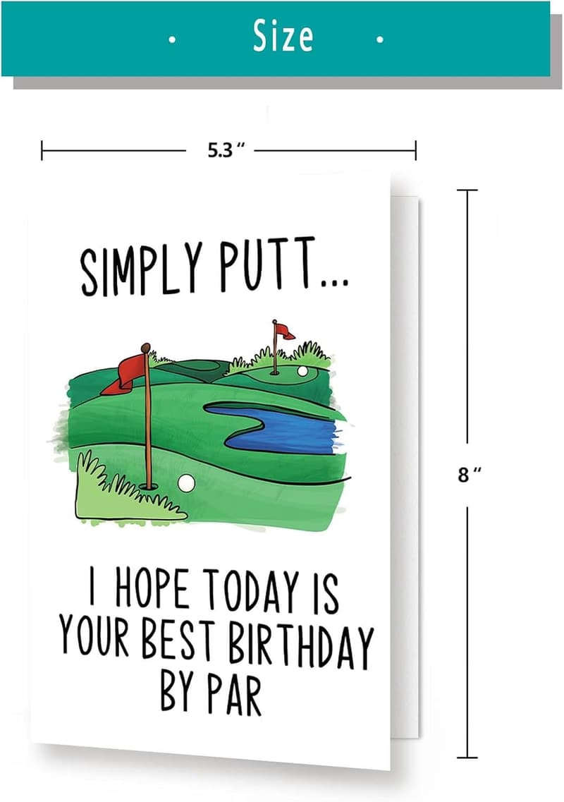 Birthday Golf Card for Men, Snoopy Design