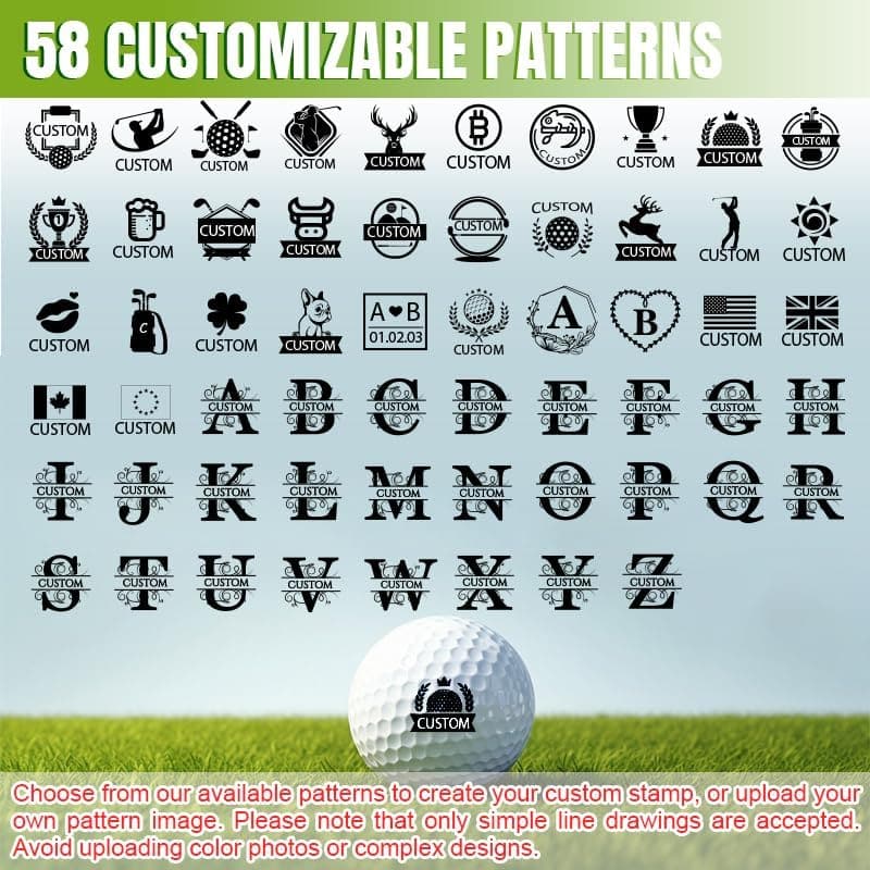 Golf Ball Stamp Gift for Golfers - Personalized Monogram