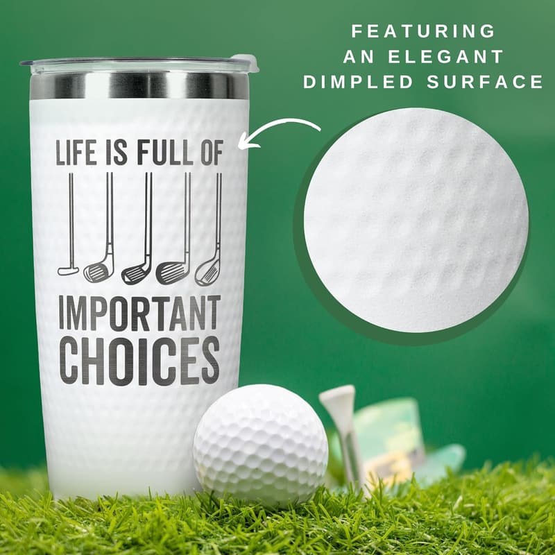 Father's Day Golf Tumbler - 20 Oz Stainless Steel