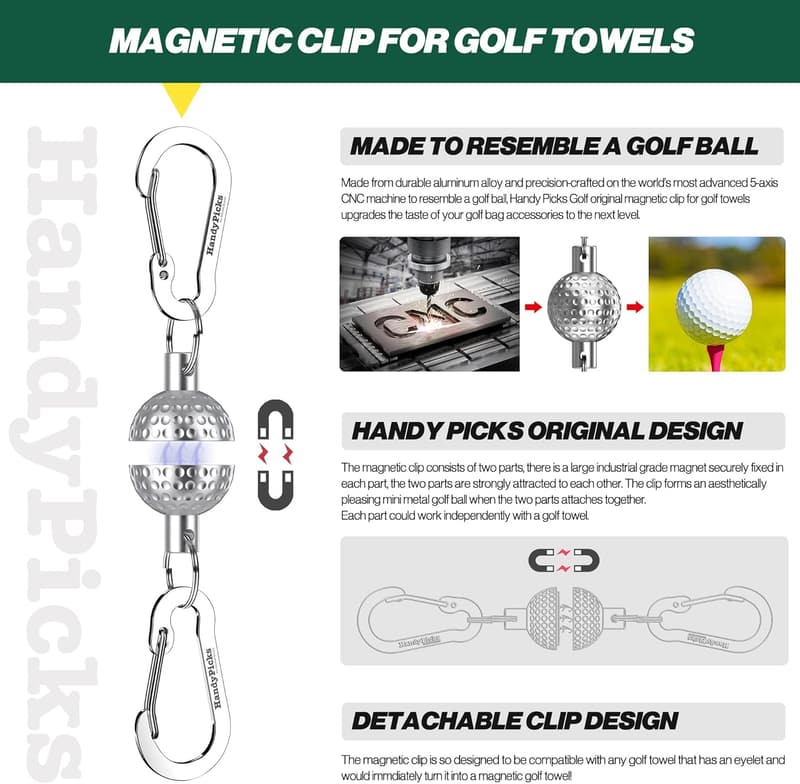 Golf Towel Magnetic Clip with Neodymium Magnet