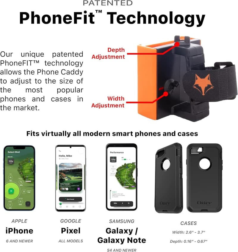 Golf Cart Phone Holder - Adjustable & Secure Strap