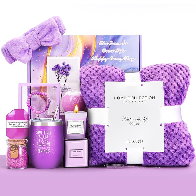 Birthday Lavender Spa Blanket Gift Set for Women