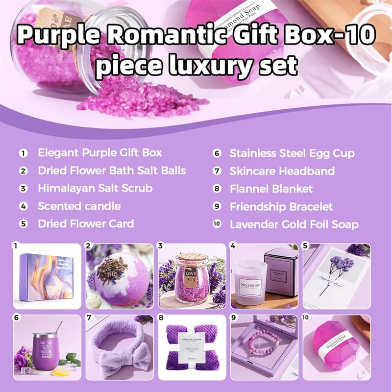 Birthday Lavender Spa Blanket Gift Set for Women