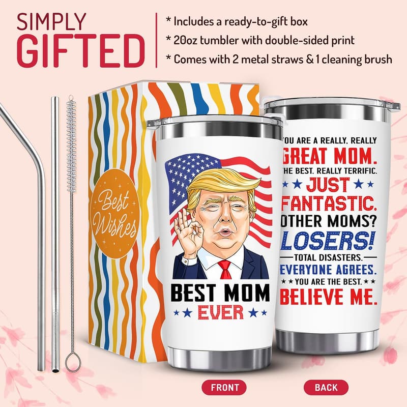 Mother's Day Funny Mom 20 Oz White Tumbler