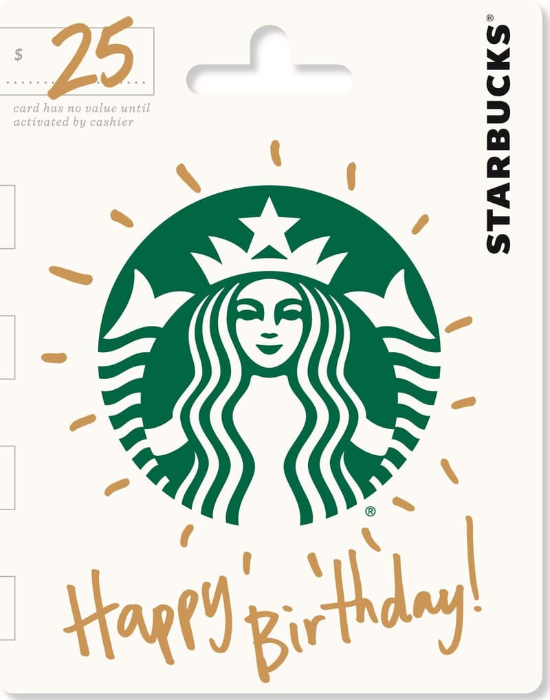 Birthday Gift Card - $25 Starbucks