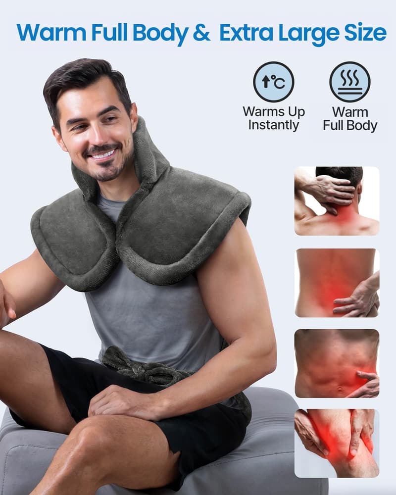 Mother's Day Heating Pad, XL Gray, Back Relief