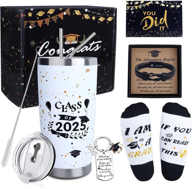 Class of 2025 Graduation Gift Box with Tumbler & Socks