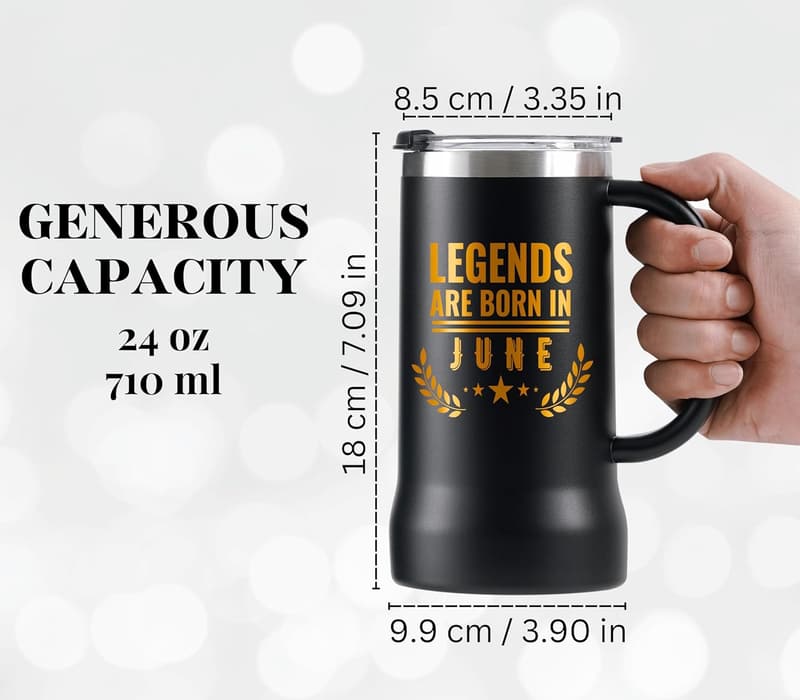 May Birthday Mug for Men, 24 oz Travel Stein