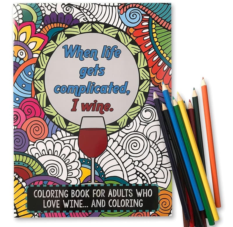 White Elephant Adult Coloring Book with Pencils