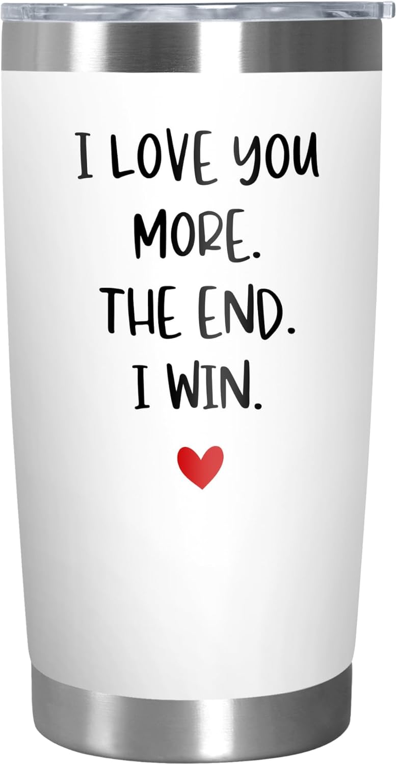 Anniversary White Steel Insulated Tumbler, 20 Oz