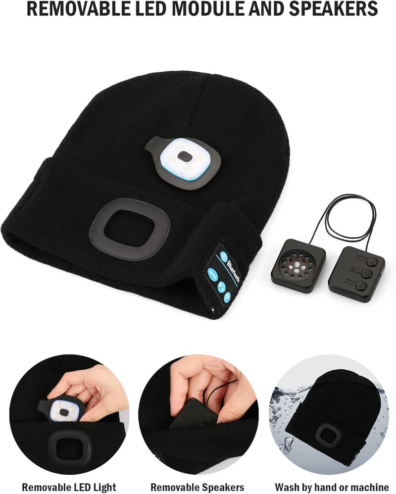 Christmas Bluetooth Beanie with LED and Headphones