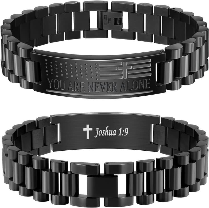 Graduation Men's Stainless Steel Cross Bracelet