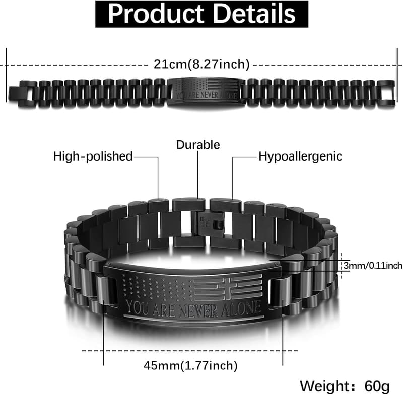 Graduation Men's Stainless Steel Cross Bracelet