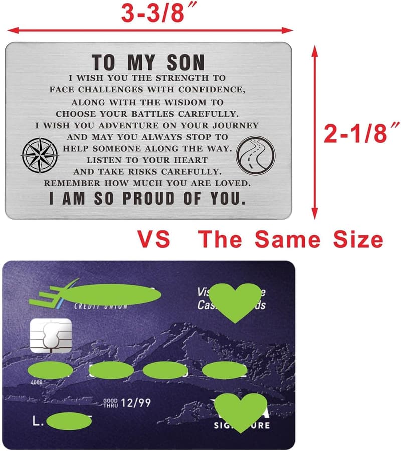 Graduation Engraved Metal Card for Son