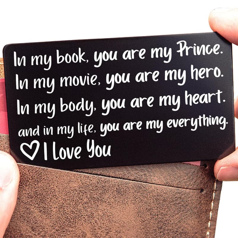 Anniversary Engraved Wallet Card for Him