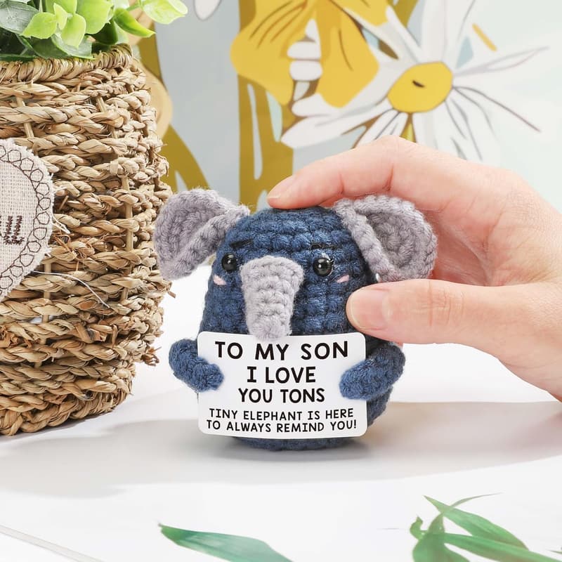 Son's Birthday Handmade Crochet Elephant Gift
