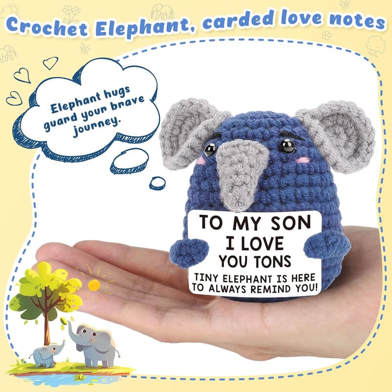 Son's Birthday Handmade Crochet Elephant Gift