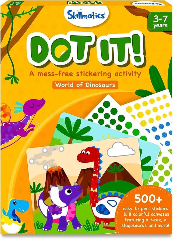 Dot It Sticker Art - Dinosaur Craft Kit for Kids, 500+ Aufkleber