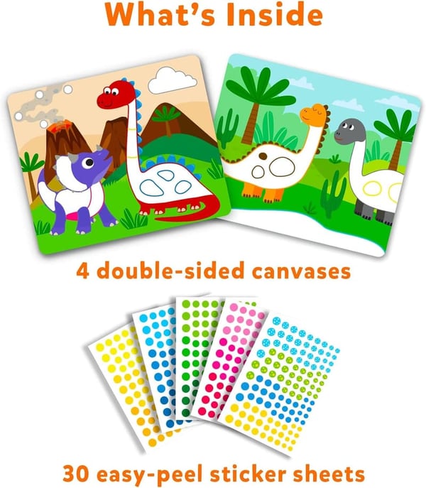 Dot It Sticker Art - Dinosaur Craft Kit for Kids, 500+ Aufkleber