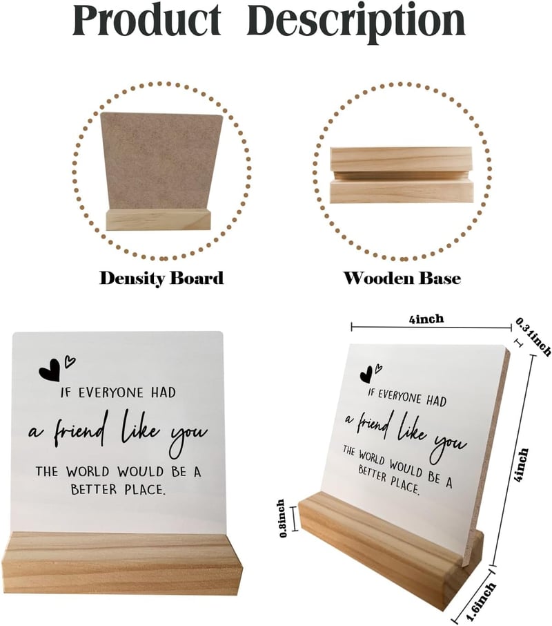 Sentimental Wood Plaque Gift for Friendship
