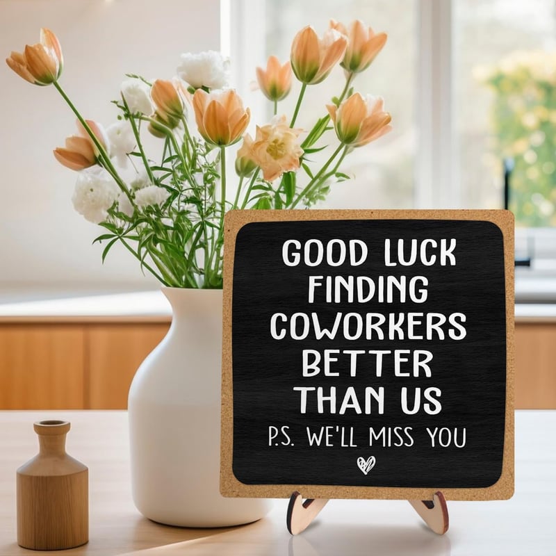 Farewell Gift for Coworkers - Wooden Plaque Sign, 5.9