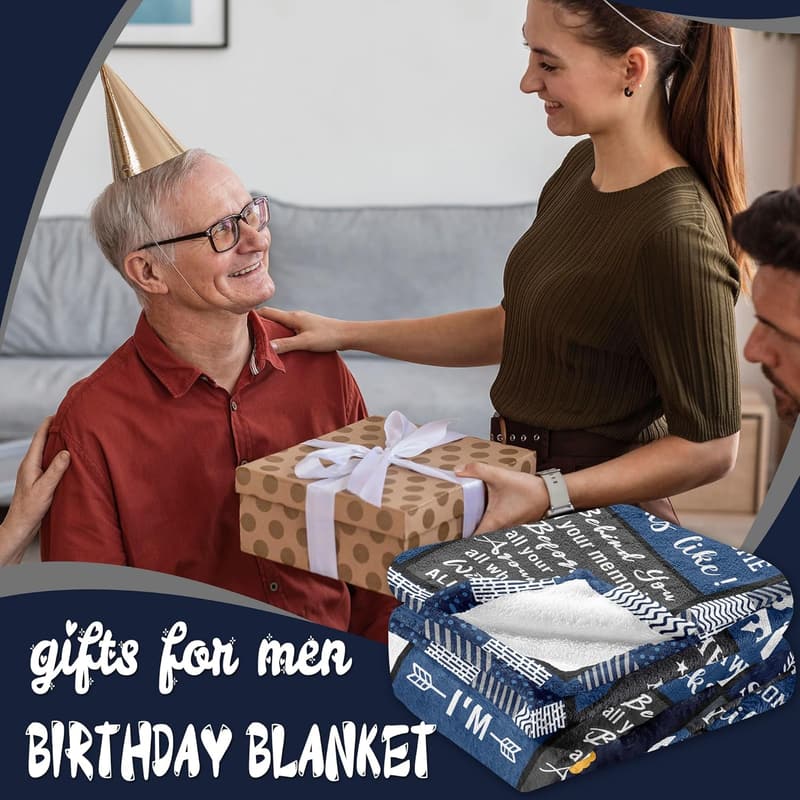 70th Birthday Throw Blanket Gift for Men - 50