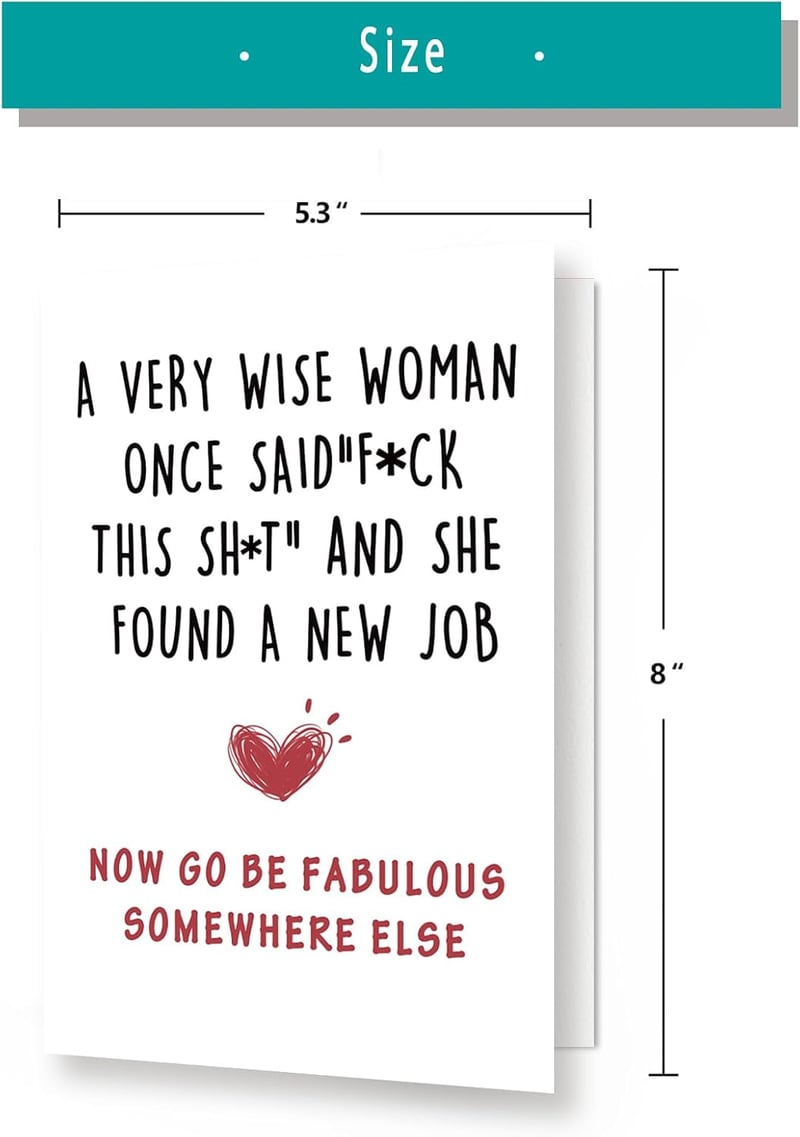 Farewell Humor Card Gift for Coworkers and Friends