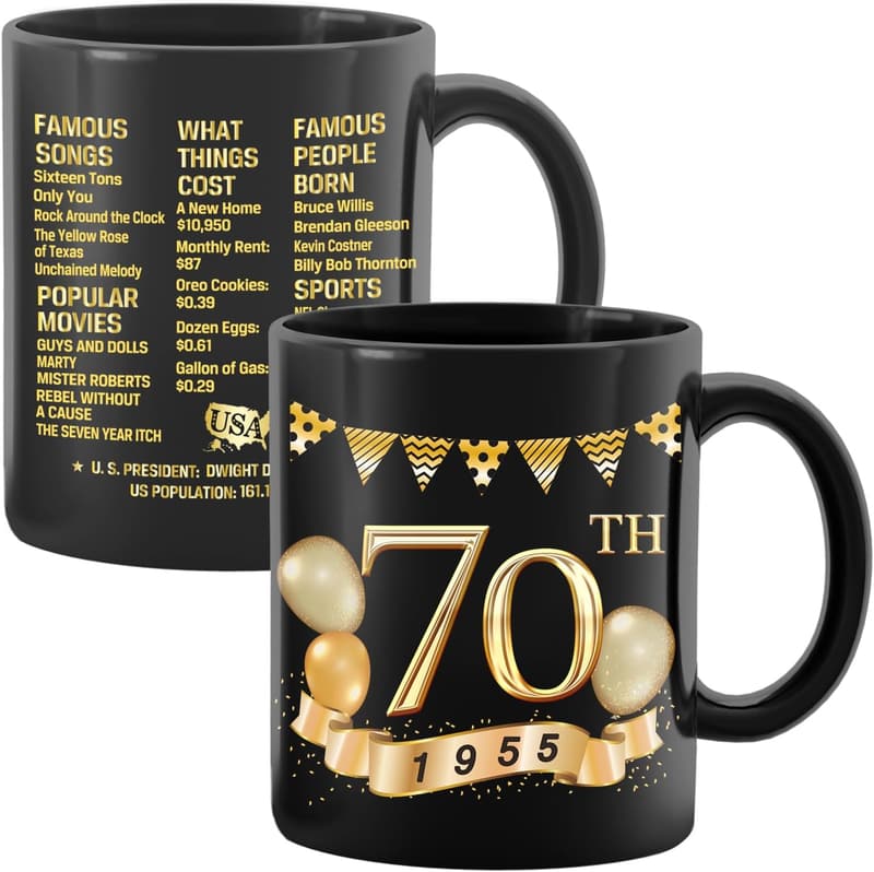 70th Birthday Coffee Mug for Men and Women
