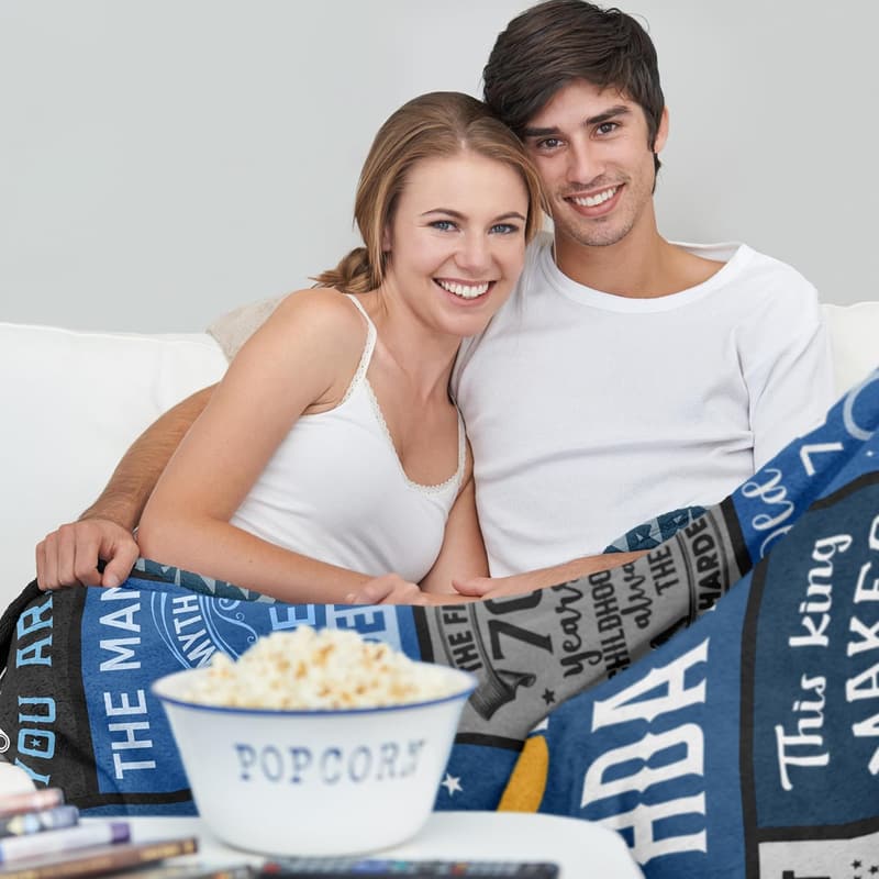 70th Birthday Blanket Gift for Men & Women, 50