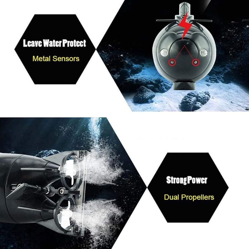 Remote Control Submarine Toy for Kids - 2.4G, 6CH, Waterproof
