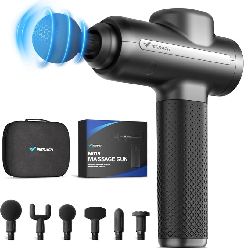Portable Deep Tissue Massage Gun with 6 Heads for Pain Relief
