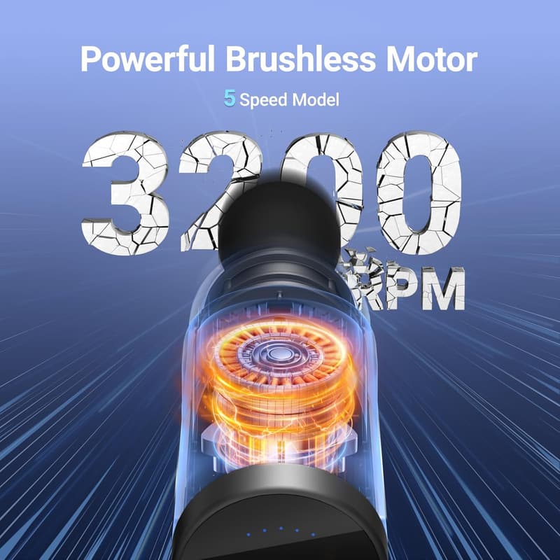 Portable Deep Tissue Massage Gun with 6 Heads for Pain Relief