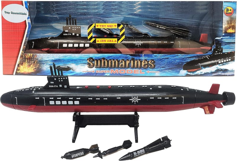 Toy Black Submarine with Sound Effects - 16.5 Inch