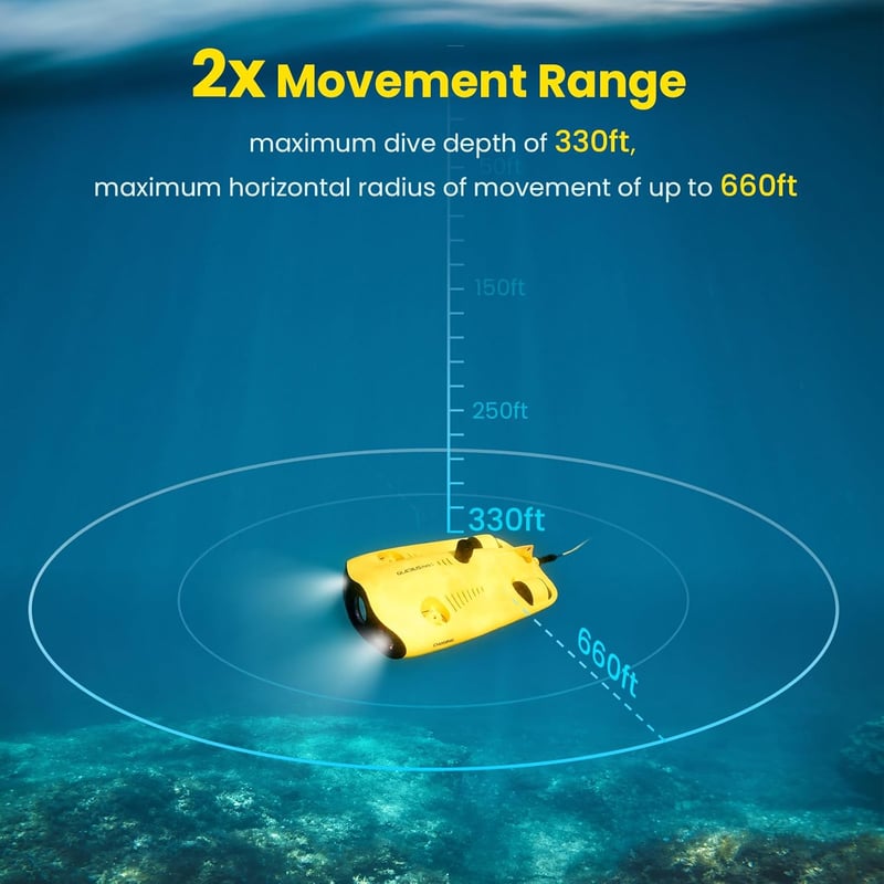 Mini Underwater Drone with 4K Camera, 330ft Depth Capability