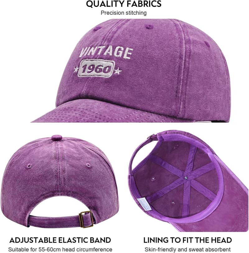 65th Birthday Embroidered Adjustable Baseball Cap