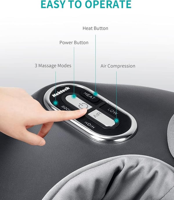 Shiatsu Foot Massager with Heat and Air Compression for Home or Office