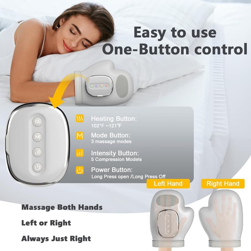 Heat & Compression Hand Massager for Arthritis Relief - Father's Day Gift