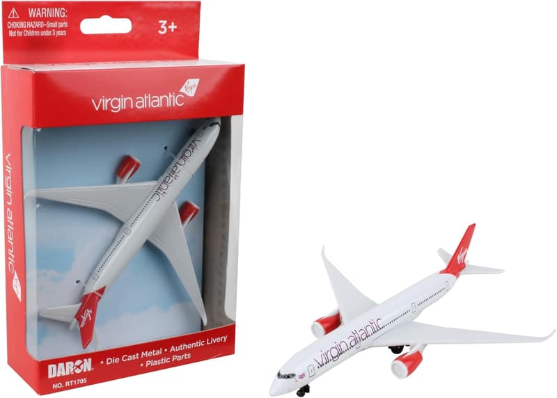 Die-Cast Virgin Atlantic Q350 Airplane Model Toy for Kids 3+