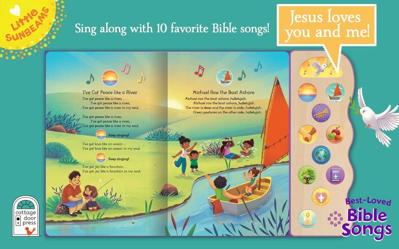 Children's Board Book: Best Loved Bible Songs with Sing-Along Tunes