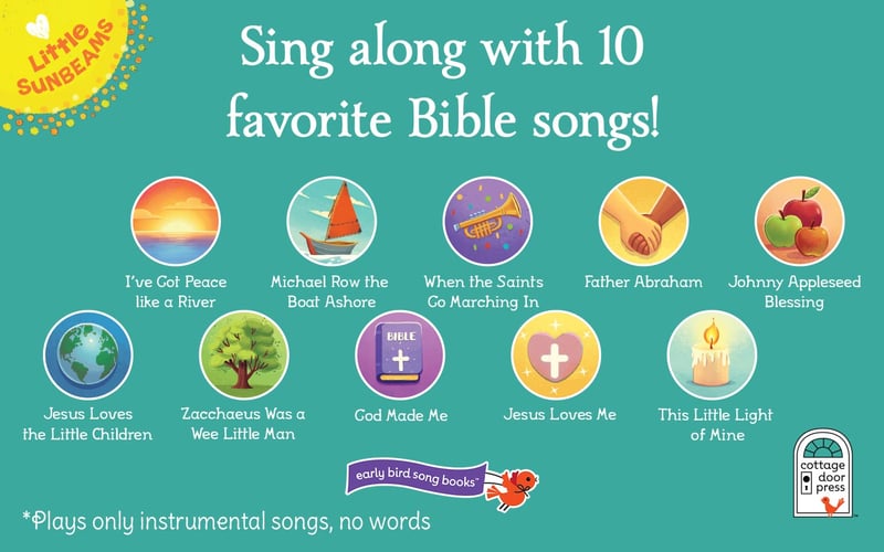 Children's Board Book: Best Loved Bible Songs with Sing-Along Tunes