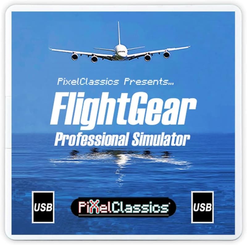 FlightGear Flight Simulator 2023 X | USB Professional Sim with 600 Aircraft