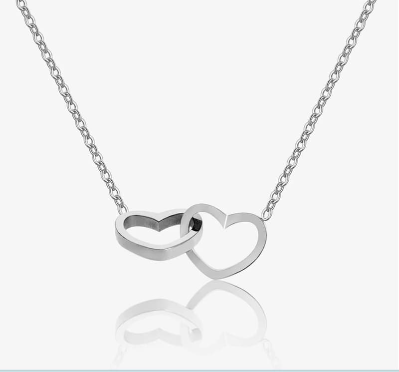 Personalized Preserved Rose Heart Necklace for Girlfriend