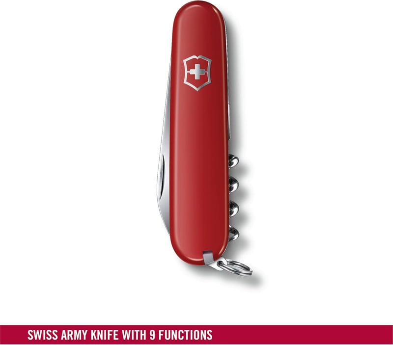 Victorinox Swiss Army Waiter Pocket Knife - 9 Functions, Red