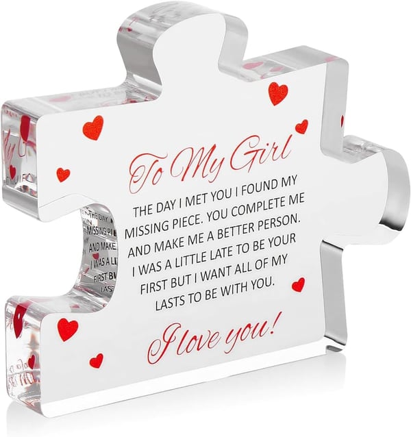 Valentine's Day Engraved Acrylic Block Puzzle for Her